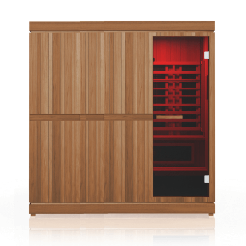 Finnmark Fd-5 Trinity XL Infra-Steam Sauna Front View with RedLight