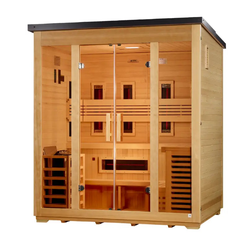Golden Designs Gargellen GDI-8025-01 5-Person Hybrid Full Spectrum Infrared & Traditional Outdoor Sauna