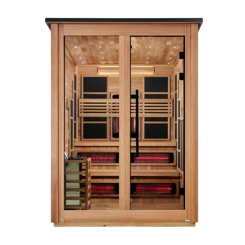 Golden Designs Kaskinen GDI-8526-02 6-Person Outdoor Hybrid Full Spectrum Infrared & Traditional Sauna