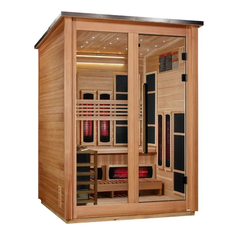 Golden Designs Loviisa GDI-8523-02 3-Person Outdoor Hybrid Full Spectrum Infrared & Traditional Sauna