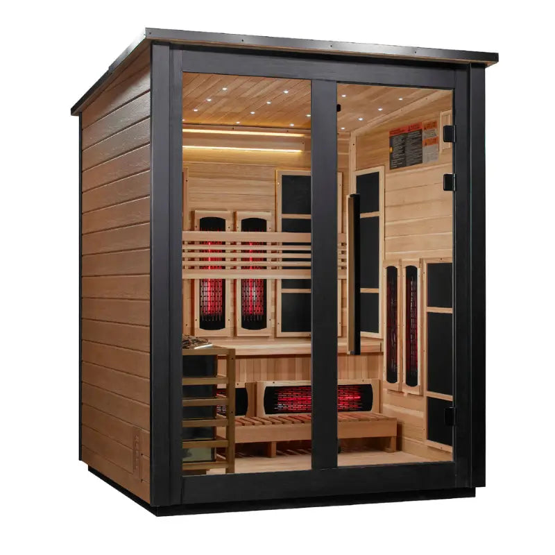 Golden Designs Loviisa GDI-8523-03 3-Person Outdoor Hybrid Full Spectrum Infrared & Traditional Sauna
