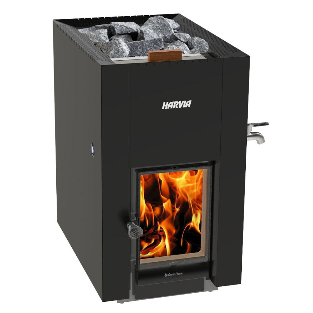 Harvia Greenflame 15.7Kw Wood Burning Stove WKLI22GESM | Empire Saunas