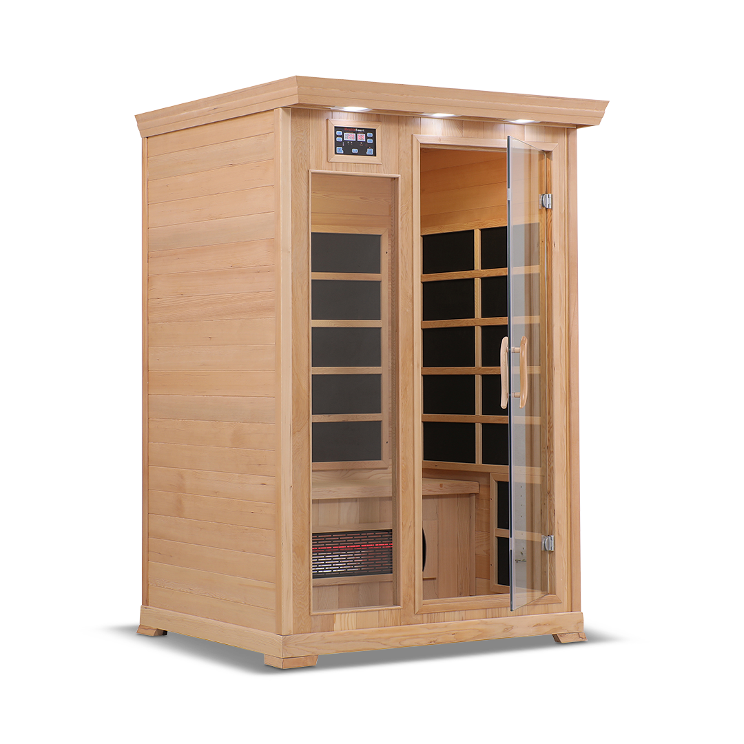 Healthsmart 2 Person Full Spectrum Infrared Sauna Open Door Cedar Right View