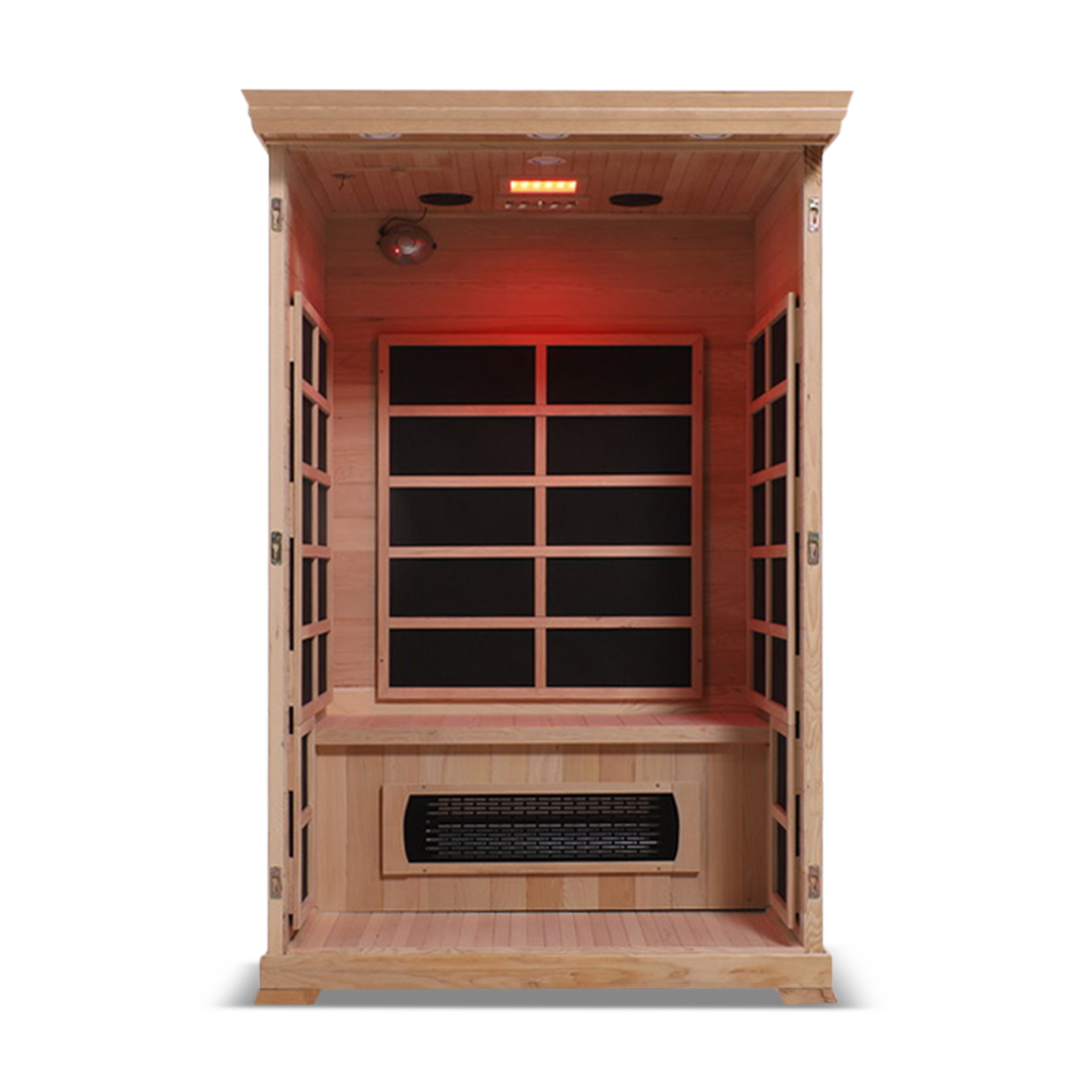Healthsmart 2 Person Full Spectrum Infrared Sauna Cedar Open View