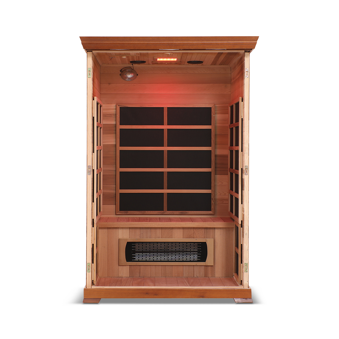 Healthsmart 2 Person Full Spectrum Infrared Sauna Hemlock Open View