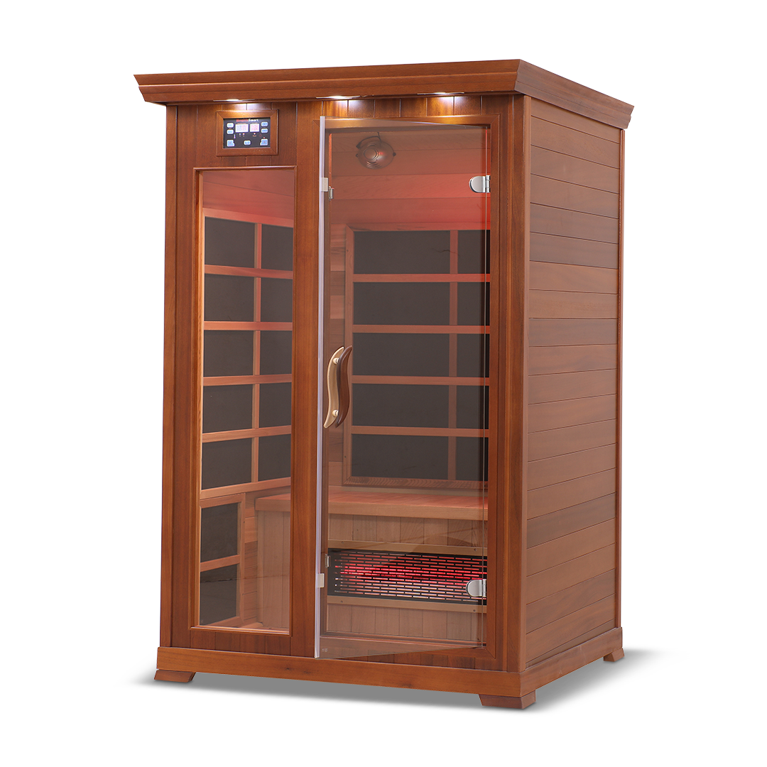 Healthsmart 2 Person Full Spectrum Infrared Sauna Hemlock Open Door Left View