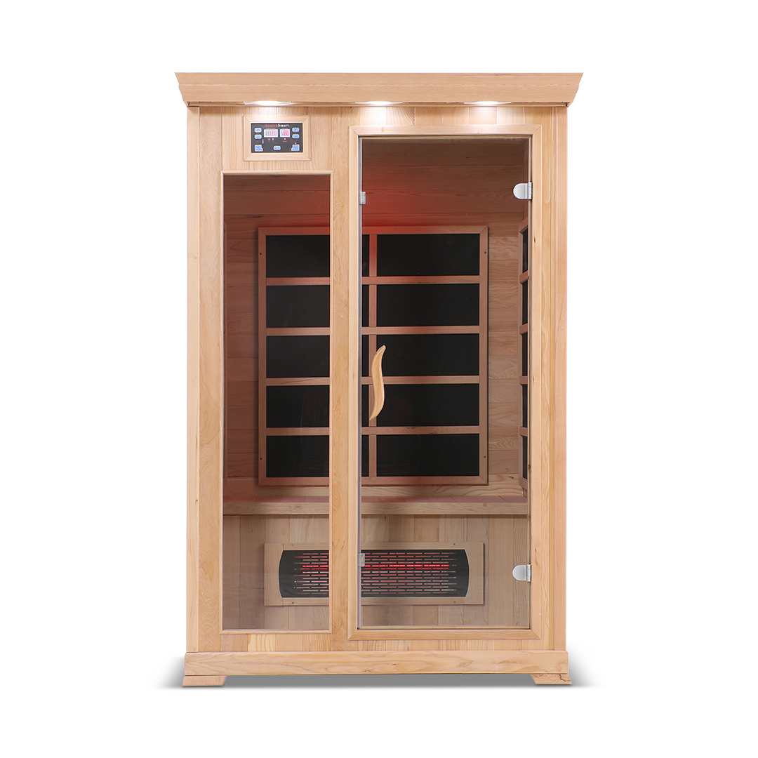 Healthsmart 2 Person Full Spectrum Infrared Sauna Cedar Front View