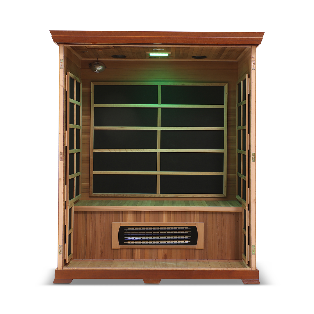 Healthsmart 3 Person Full Spectrum Infrared Sauna Hemlock Open View