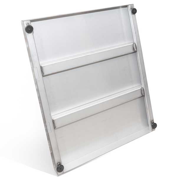 A back view of an adjustable installation, showing the bottom section, with focus on the support structure and adjustment mechanism.