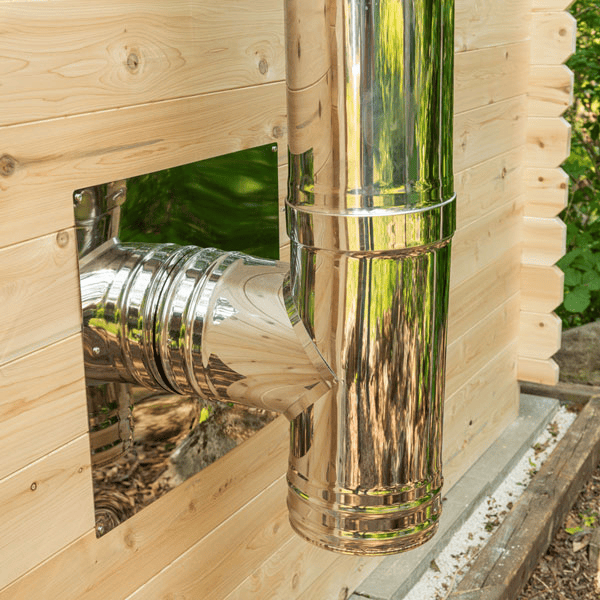 View of the vent connector in the Georgian Cabin Sauna with Changing Room