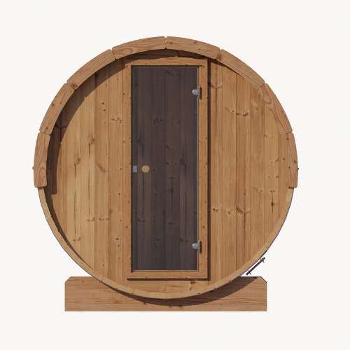 Saunalife Model E8 Ergo Barrel Sauna Front View