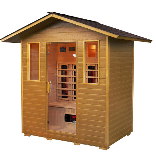 Sunray Cayenne 4-Person Outdoor Infrared Cabin | Empire Saunas