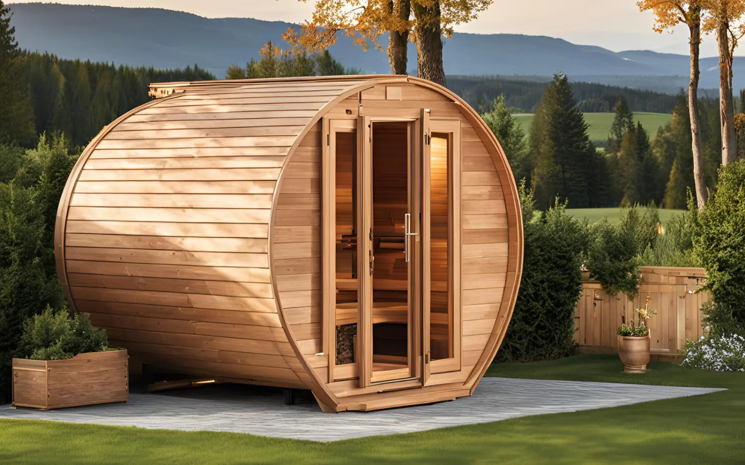Barrel Wood Burning Sauna Lifestyle Banner