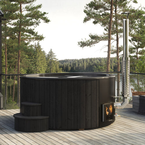 SaunaLife Model S6B 7-Person Wood-Burning Hot Tub