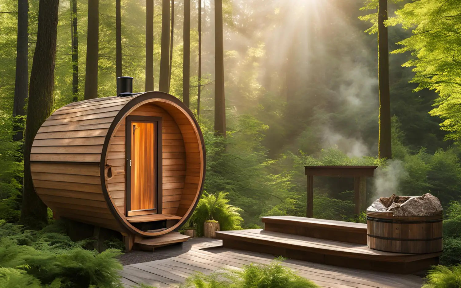 Outdoor Wood Burning Sauna Lifestyle Banner