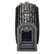 Cozy Heat COZYSWTW12 Thru-Wall Sauna Stove Front View With Stones