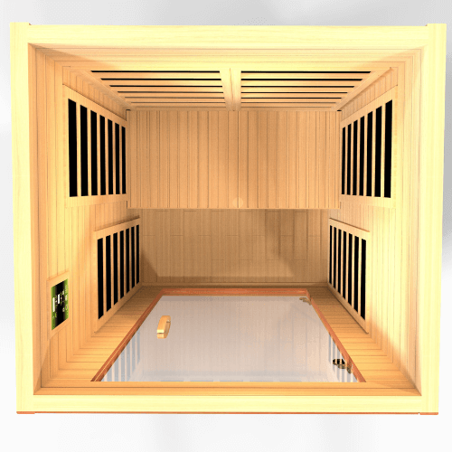 Top inside view of the Golden Designs Dynamic Avila Low EMF Infrared Sauna