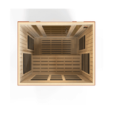 Top angle view of the interior of the Golden Designs Dynamic Bellagio Low EMF Infrared Sauna