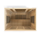 Top angle view of the interior of the Golden Designs Dynamic Bergamo Low EMF Infrared Sauna