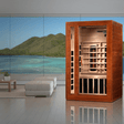 A lifestyle view of the Golden Designs Dynamic Cordoba Full Spectrum sauna