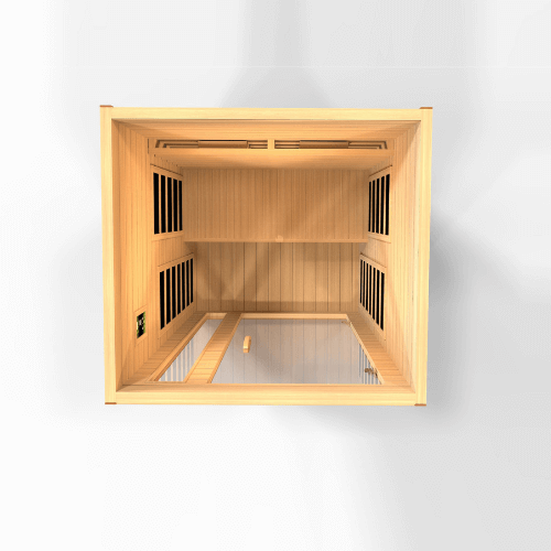 Top angle interior view of the Golden Designs Dynamic Cordoba Full Spectrum sauna