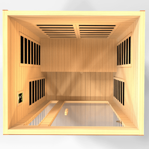 Top angle interior view of the Golden Designs Dynamic Cordoba Elite Ultra Low EMF sauna