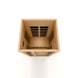 Semi-top angle view of the Gracia 1-2 Person Low EMF FAR Infrared Sauna