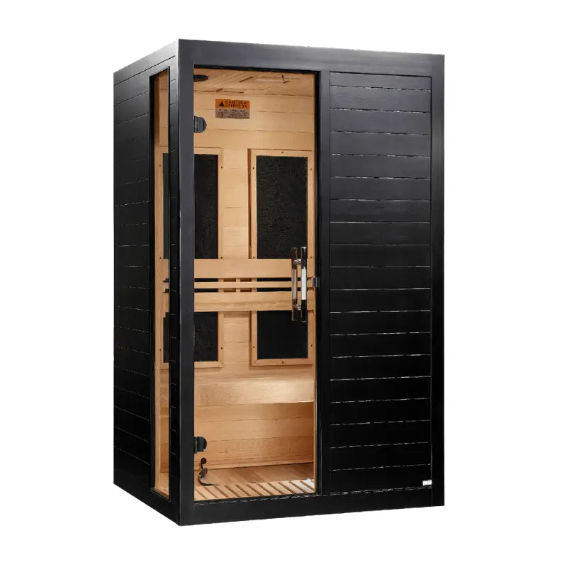 Dynamic Lucca DYN-6215-06 2 Person Low EMF FAR Infrared Sauna – Black