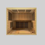 Top angle view of the interior of the Golden Designs Dynamic Lugano Low EMF Infrared Sauna