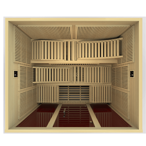 Top angle interior view of the Golden Designs Dynamic Monaco Ultra Low EMF sauna