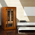 Golden Designs Dynamic San Marino Low EMF Infrared Sauna in a serene lifestyle setting