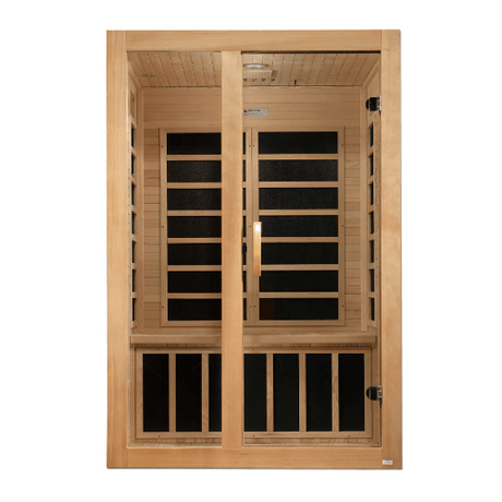 Front view of the Golden Designs Dynamic Santiago Low EMF Infrared Sauna