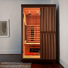 Finnmark Fd-2 Full-Spectrum Infrared Sauna Front View Lifestyle