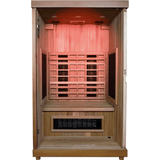 Finnmark Fd-2 Full-Spectrum Infrared Sauna Inside Front with Red Light