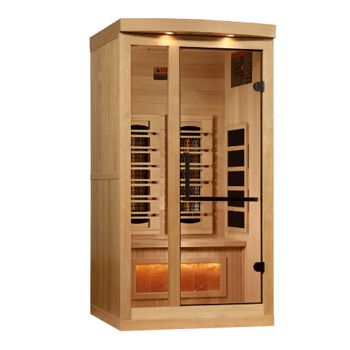 Left side view of the Golden Designs 1-2 Person Full Spectrum Infrared Sauna