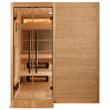 Front view of the Golden Designs 2025 Toledo 6-Person Hybrid Sauna