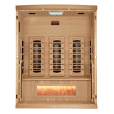 Interior view of the Golden Designs 3-Person Full Spectrum Infrared Sauna