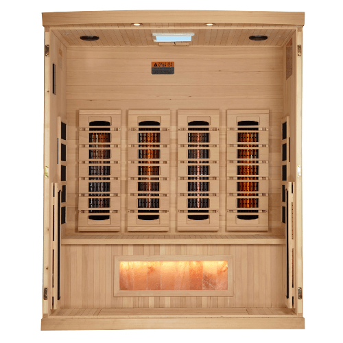 Interior view of the Golden Designs 4-Person Full Spectrum Infrared Sauna