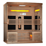 Interior view of the Golden Designs 6-Person Full Spectrum Sauna GDI-8260-01