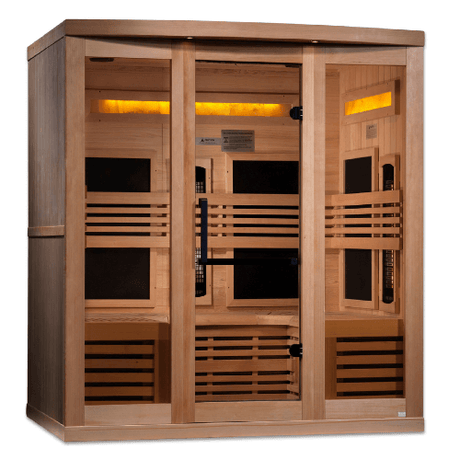 Left side view of the Golden Designs 6-Person Full Spectrum Sauna GDI-8260-01