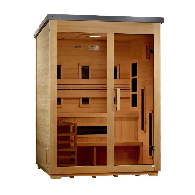 Golden Designs Carinthia GDI-8023-01 3-Person Hybrid Full Spectrum Infrared & Traditional Outdoor Sauna