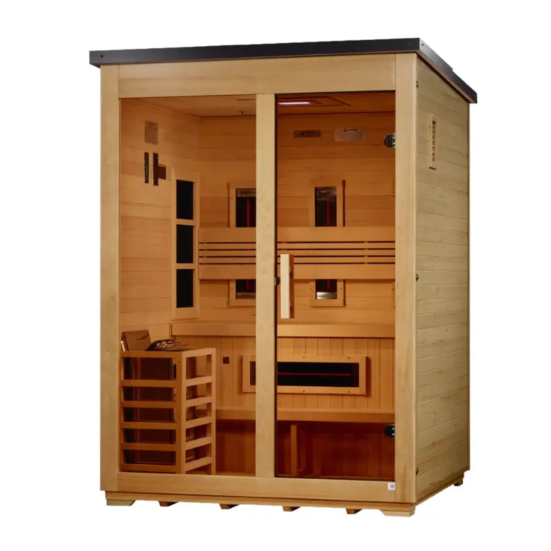 Golden Designs Carinthia GDI-8023-01 3-Person Hybrid Full Spectrum Infrared & Traditional Outdoor Sauna