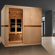 Lifestyle view of the Golden Designs Catalonia 8-Person Near Zero EMF Sauna