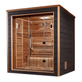 Right side view of the Golden Designs Drammen 3-Person Traditional Outdoor Sauna