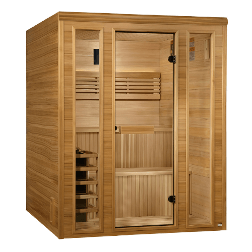 Left side view of the Golden Designs Engelberg 6-Person Traditional Steam Sauna