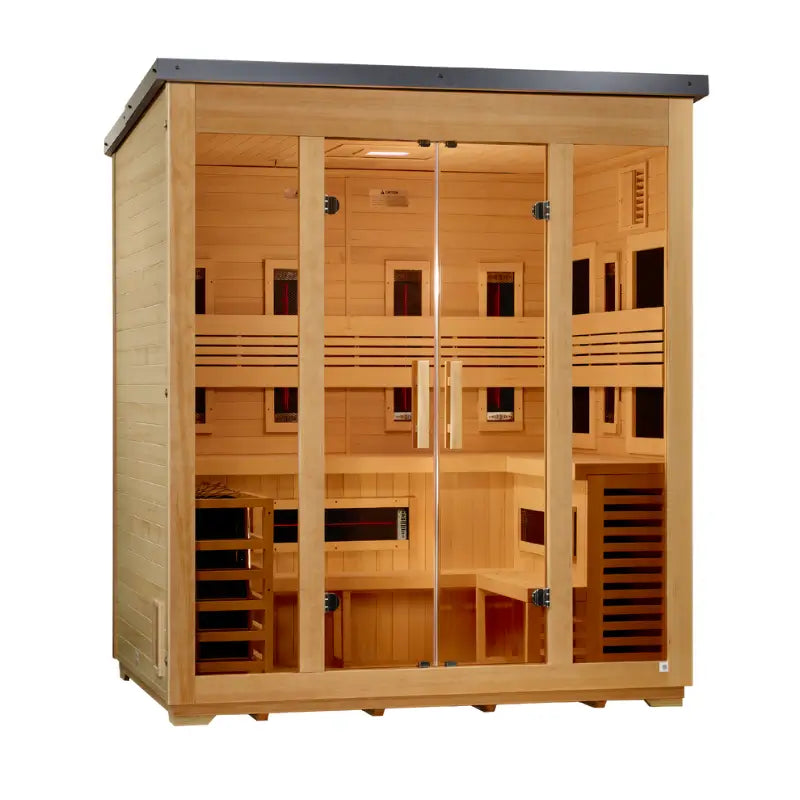 Golden Designs Gargellen GDI-8025-01 5-Person Hybrid Full Spectrum Infrared & Traditional Outdoor Sauna