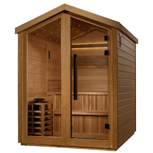 Right side view of the Golden Designs Kaarina 6-Person Traditional Outdoor Sauna