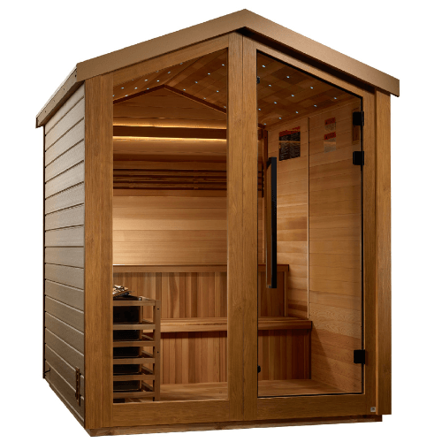 Left side view of the Golden Designs Kaarina 6-Person Traditional Outdoor Sauna