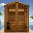 Lifestyle view of the Golden Designs Kaarina 6-Person Traditional Outdoor Sauna