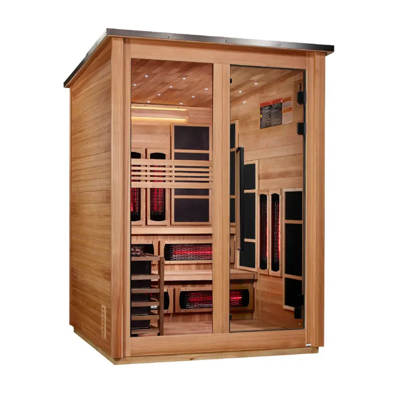 Golden Designs Kaskinen GDI-8526-02 6-Person Outdoor Hybrid Full Spectrum Infrared & Traditional Sauna